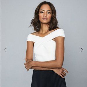 Reiss Tegan Knitted Bardot Top